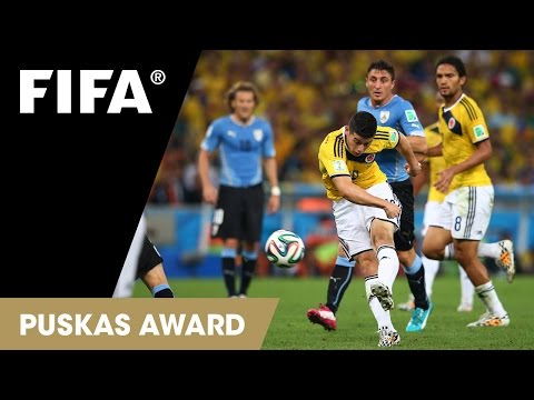 James Rodriguez Goal vs Uruguay | FIFA Puskas Award 2014 WINNER