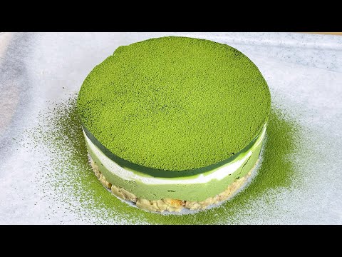 抹茶ムースレアチーズケーキを作ってみた！ Matcha Mousse Rare Cheese 말차 무스 레어 치즈 028｜チーズケーキ研究室