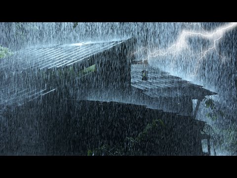 ⚡ Strong Rain Thunderstorm Sounds for Sleeping | Heavy Rain &amp; Intense Thunder on Old House at Night