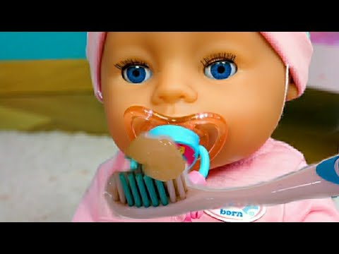 Baby Annabelle Doll with a toothbrush | Baby bon video for kid