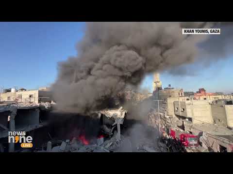 Israel Hamas War | Israeli Airstrike Creates Enormous Smoke Cloud in Khan Younis | News9