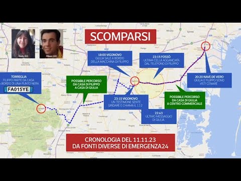 Il viaggio in auto di Giulia e Filippo prima di sparire, ecco da dove sono passati: la mappa...