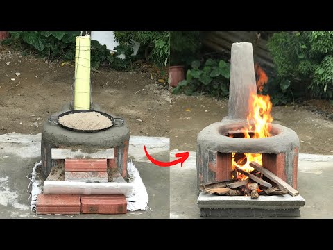 DIY outdoor smoke-free wood stove / Save firewood