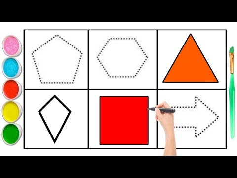 Learn 2D Shapes drawing for kids How To, colors for toddlers | Educational video, Educational Video