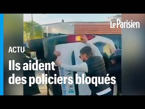 Marseille : des jeunes aident des policiers bloqu&eacute;s dans une voiture retourn&eacute;e