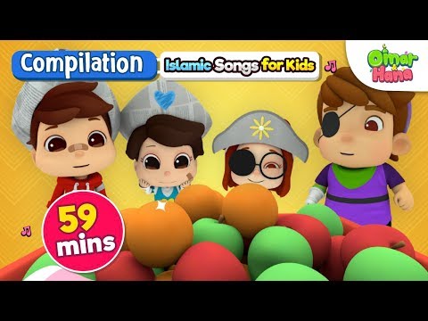 Omar &amp; Hana | Compilation 59 Mins | Islamic Songs for Kids | Nasheed | Cartoon for Muslim Children