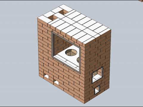 кладка печи с кухонной плитой чертежи