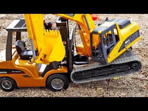 [1시간] 중장비 자동차 장난감 구출놀이 포크레인 도와주기 Construction Car Toy for Kids Helps Excavator