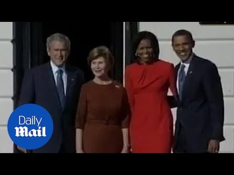 Presidential transition: George W. Bush welcomes Barack Obama to the White House in 2008