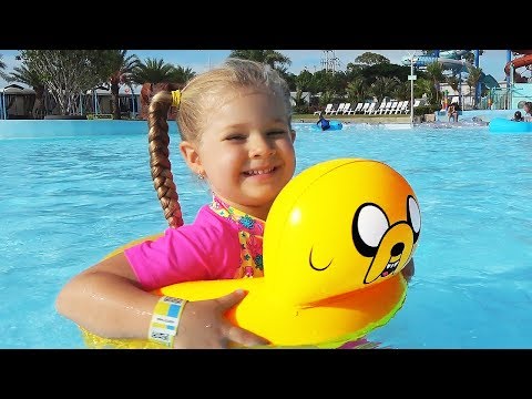 Diana and Papa have fun at the water park