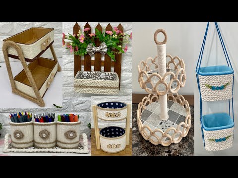 7 Diy Organizer/ Diy Rope Organizer/ Rope Crafts/ Jute Crafts/ منظمات يدويه