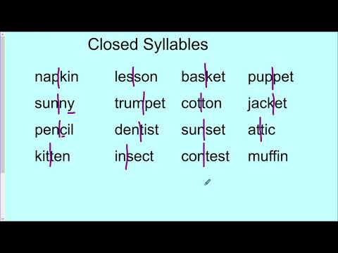 open and closed syllables