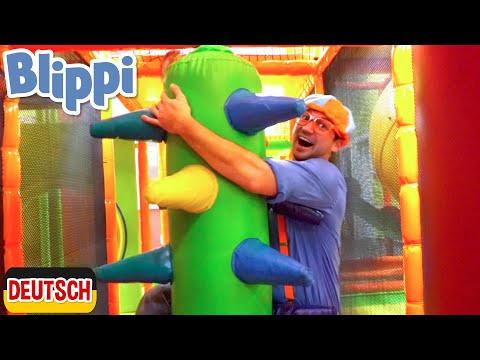 Blippi spielt im Indoorspielplatz  | Kinderlieder und Cartoons | Blippi | Moonbug Kids Deutsch