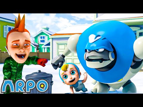 ARPO's Big Snowball Fight | ARPO The Robot- Sports &amp; Games Cartoons for Kids