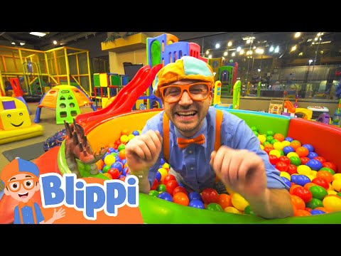 Learning With Blippi At Kinderland Indoor Playground For Kids | Educational Videos For Toddlers