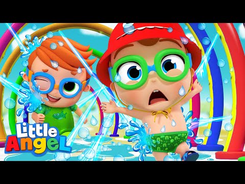 Fun At The Splash Pad (Water Park) | Little Angel Kids Songs &amp; Nursery Rhymes