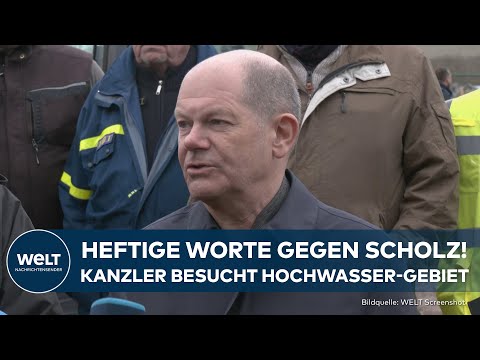 DEUTSCHLAND: Unfreundlicher Empfang f&uuml;r Scholz im Hochwasser-Gebiet! Kanzler verspricht Solidarit&auml;t