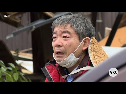 Man Watches as Wife&rsquo;s Body Recovered From Wrecked Home After Japan Earthquake | VOA News