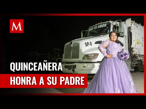 Quincea&ntilde;era se toma fotos con cami&oacute;n de basura en honor a su pap&aacute;