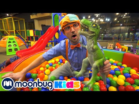 Blippi Explores Dinosaurs At An Indoor Playground 