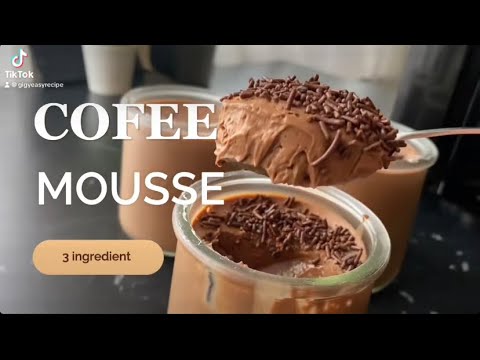 Creamy &mdash; Coffee ☕️ &mdash; mousse recipe tutorial / with coconut milk / 3 ingredients dessert