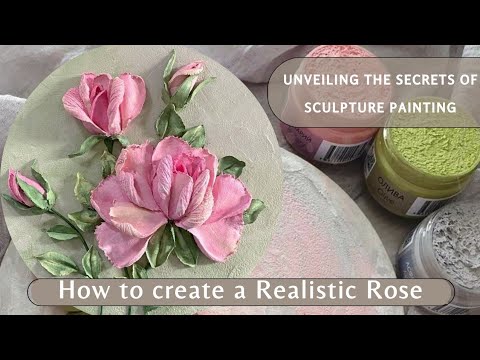 Basic Technique To Make Sculpture  Painting Rose|How To Make Sculpture Painting Rose.knife painting