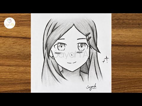 How to draw cute anime girl for beginners || Easy anime drawing || Easy drawing ideas for beginners