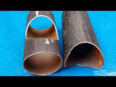 Genius idea Of Round Pipe Notching // How To Notch Round Tube