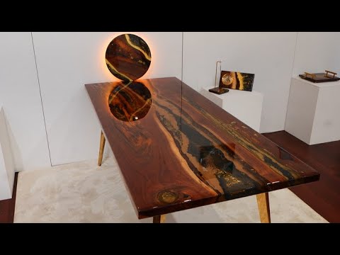 The process of making a $10,000 table from rotten wood. Resin Wood Master.