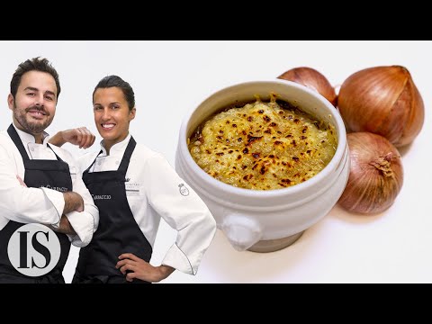 French Onion Soup in a Michelin French Restaurant with Oliver Piras and Alessandra Del Favero