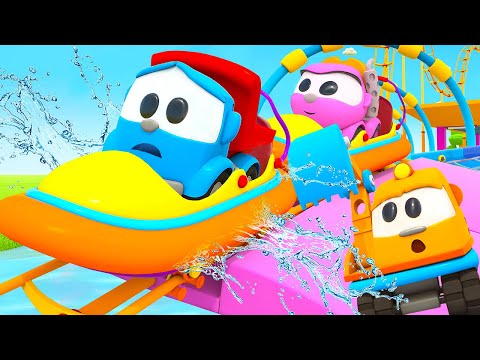 Car cartoons full episodes &amp; baby cartoons. Street vehicles for kids. Leo the Truck &amp; water slides.