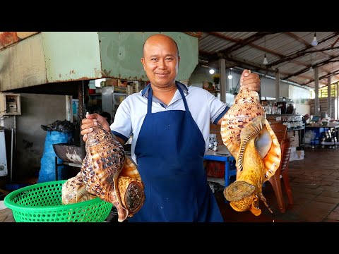 Vietnamese Food - GIANT ALIEN CONCH Sashimi Mui Ne Seafood Vietnam