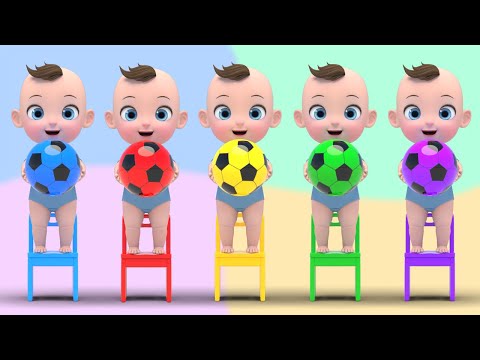 5 Color Song! | Five Little Monkeys Jumping On The Bed Nursery Rhymes | Baby &amp; Kids Songs