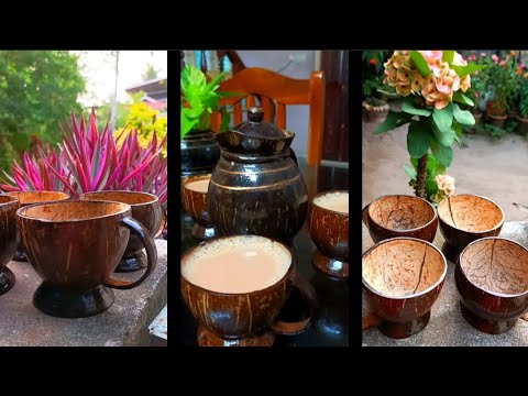 How To Make TeaCup at home with coconut shell🥥🥥➡️☕☕