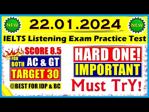 IELTS LISTENING PRACTICE TEST 2024 WITH ANSWERS | 22.01.2024