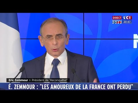 La d&eacute;claration d'E. Zemmour suite &agrave; la r&eacute;&eacute;lection d'E. Macron