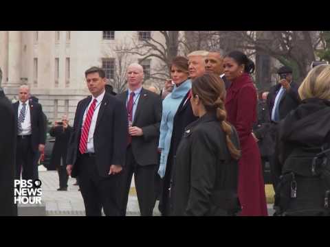 WATCH: The Obamas and Bidens depart U.S. Capitol