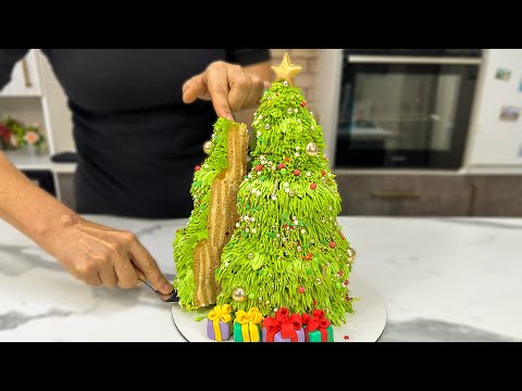 &quot;ЁЛКА&quot;🎄 Карамельный🍭 ВЕРТИКАЛЬНЫЙ торт🎂 ГОТОВИМ с ДЕТЬМИ👶🏼Я-ТОРТодел❤️