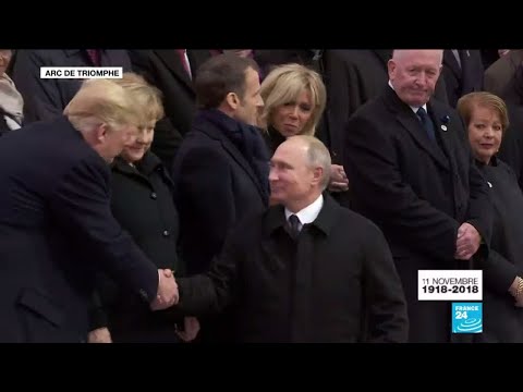 Centenaire de l'Armistice de 1918 : Arriv&eacute;e de Vladimir Poutine &agrave; l'Arc de Triomphe