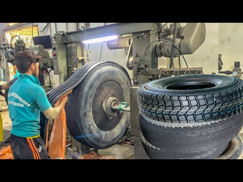 How to Change Ringtread on Tyre Casing by Recap || The Most Amazing Process of Retreading Old Tyre