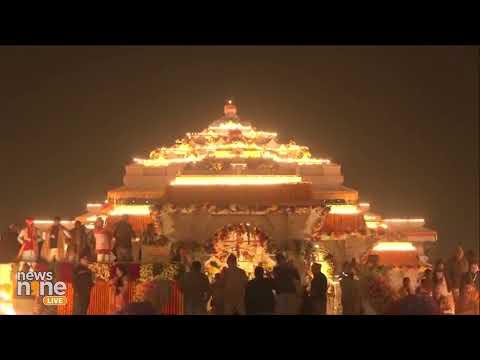 Ayodhya : &quot;Enchanting Night View of Ayodhya Ram Mandir: A Spectacle of Divine Illumination&quot; | News9