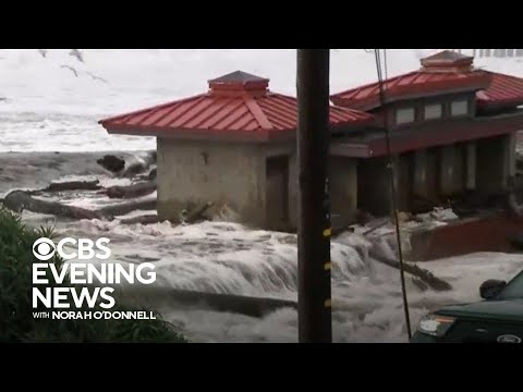 Massive waves, flooding pummel West Coast