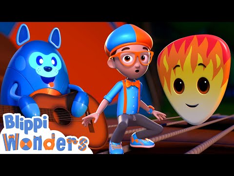 NEW! How Does A Guitar Work? | Blippi Wonders | Educational Cartoons for Kids