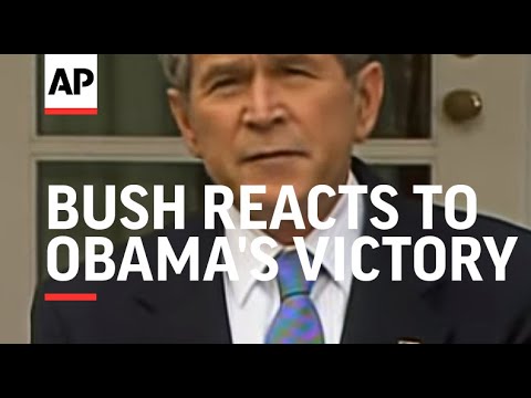 President Bush reacts to Obama's victory in 2008 election