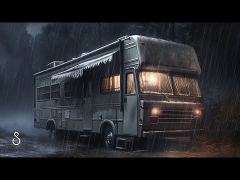 Sleeping In A Retro RV Caught In A Rain &amp; Thunderstorm💧Black Screen | 12 Hours | Sleep In Series