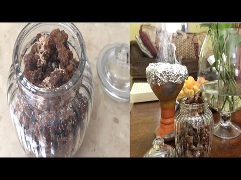 طريقه عمل بخور اللبان المعطر بالمسك والصندل Frankincense incense (bokhoor) with musk and sandalwood