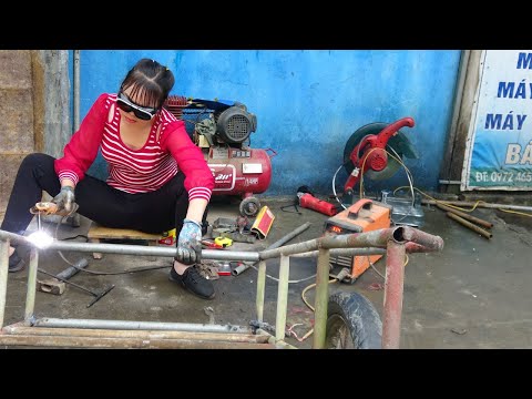 Genius Girl - Repair restore and completely weld the severely damaged 3-wheeled vehicle