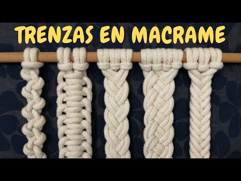 5 Tipos de TRENZAS de MACRAME (paso a paso) | 5 Types of Macrame Braids