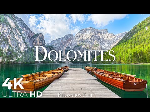 Dolomites Italy 4K &bull; Scenic Relaxation Film with Peaceful Relaxing Music and Nature Video Ultra HD