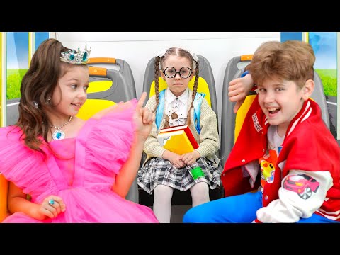 Driver rides the bus and help Eva and Friends